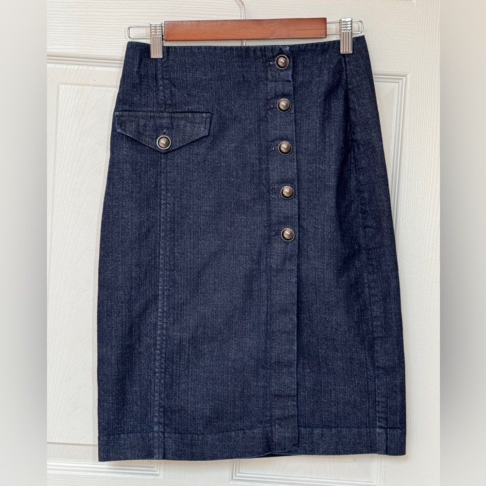 Banana Republic Wrap Button Denim Skirt size 0